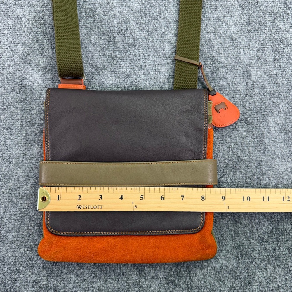 Mywalit Crossbody Bag Womens Olive Brown Orange Colorblock - Picture 9 of 16